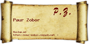 Paur Zobor névjegykártya